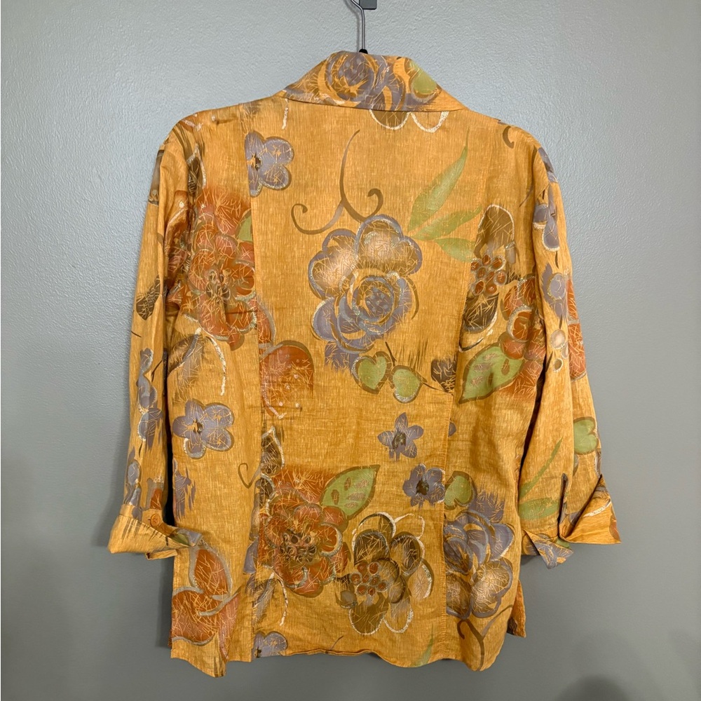 Harve Benard Mustard Floral Blouse